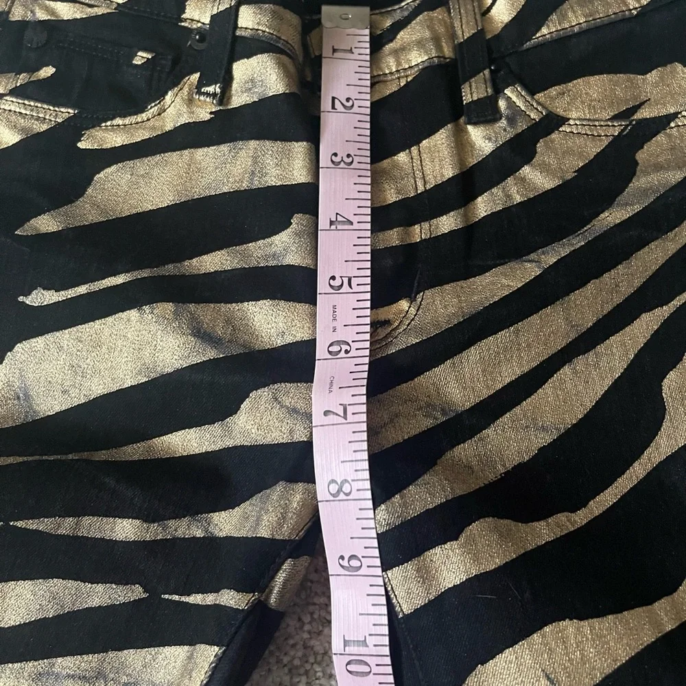 Hudson Nico Black & Gold Zebra Print Jeans Size 24 - Picture 9 of 12